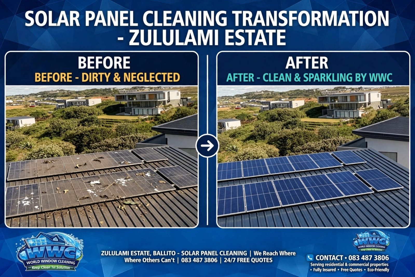 Solar panel cleaning transformation